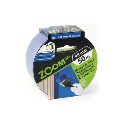 Лента малярная профессиональная 48ммх50м ZOOM, синяя Лента малярная профессиональная 48ммх50м ZOOM, синяя