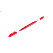 Маркер перманентный двухсторонний OfficeSpace красный, пулевидный, 0,8/2,2мм