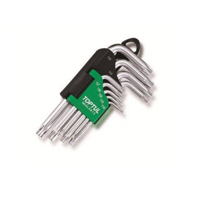 Набор ключей Torx T10-Т50 9шт короткие TOPTUL Набор ключей Torx T10-Т50 9шт короткие TOPTUL