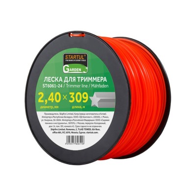 Леска ф 2.4 мм х 309 м "звездочка" STARTUL GARDEN Леска ф 2.4 мм х 309 м "звездочка" STARTUL GARDEN