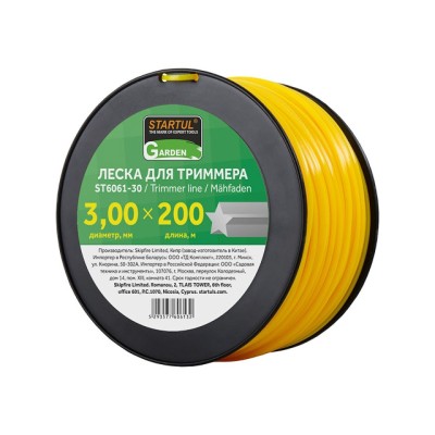 Леска ф 3.0 мм х 200 м "звездочка" STARTUL GARDEN Леска ф 3.0 мм х 200 м "звездочка" STARTUL GARDEN