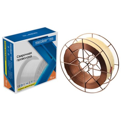Проволока сварочная омедненная ER 70S-6 ф1,2мм (катушка BS300 15 кг) SOLARIS Проволока сварочная омедненная ER 70S-6 ф1,2мм (катушка BS300 15 кг) SOLARIS