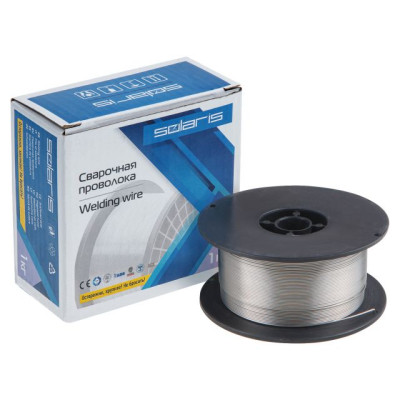 Проволока сварочная FLUX E71T-GS ф1,0мм (сварка без газа) (катушка 1кг) SOLARIS Проволока сварочная FLUX E71T-GS ф1,0мм (сварка без газа) (катушка 1кг) SOLARIS