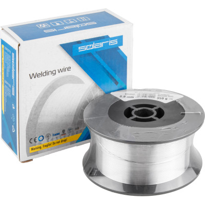 Проволока сварочная для алюминия ER4043 ф0,8мм (катушка 350 г) SOLARIS Проволока сварочная для алюминия ER4043 ф0,8мм (катушка 350 г) SOLARIS
