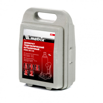 Домкрат гидравлический бутылочный, 2 т, h подъема 181-345 мм, в пластиковом кейсе Matrix Домкрат гидравлический бутылочный, 2 т, h подъема 181-345 мм, в пластиковом кейсе Matrix