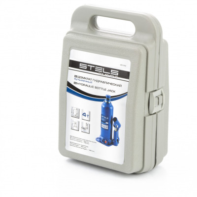 Домкрат гидравлический бутылочный, 4 т, h подъема 188-363 мм, в пластиковом кейсе Stels Домкрат гидравлический бутылочный, 4 т, h подъема 188-363 мм, в пластиковом кейсе Stels