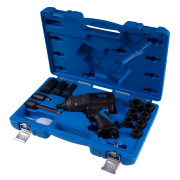 KING TONY Гайковерт пневматический ударный 1/2", 1356 Нм, с комплектом головок, 15 предметов