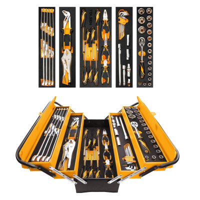 TOLSEN Набор инструментов универсальный, раскладной ящик, 60 предметов TOLSEN Набор инструментов универсальный, раскладной ящик, 60 предметов