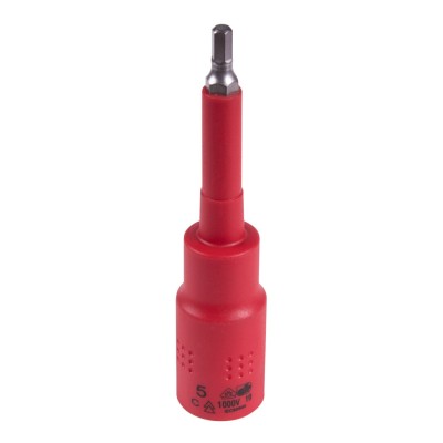 KING TONY Насадка (бита) торцевая диэлектрическая 1/2", HEX, 5 мм, L = 120 мм KING TONY Насадка (бита) торцевая диэлектрическая 1/2", HEX, 5 мм, L = 120 мм
