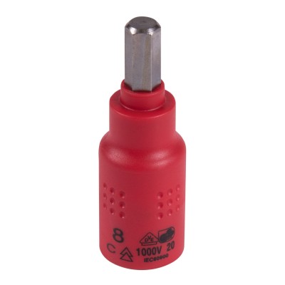 KING TONY Насадка (бита) торцевая диэлектрическая 3/8", HEX, 8 мм, L = 65 мм KING TONY Насадка (бита) торцевая диэлектрическая 3/8", HEX, 8 мм, L = 65 мм