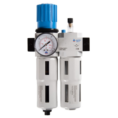 МАСТАК Фильтр влагоотделитель с редуктором и лубрикатор 1/2", с манометром МАСТАК Фильтр влагоотделитель с редуктором и лубрикатор 1/2", с манометром