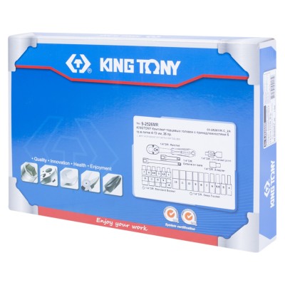 Набор торцевых головок 1/4" с принадлежностями, ложемент, 26 предметов KING TONY 9-2526MR Набор торцевых головок 1/4" с принадлежностями, ложемент, 26 предметов KING TONY 9-2526MR