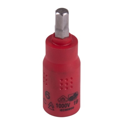 KING TONY Насадка (бита) торцевая диэлектрическая 1/4", HEX, 6 мм, L = 54 мм KING TONY Насадка (бита) торцевая диэлектрическая 1/4", HEX, 6 мм, L = 54 мм