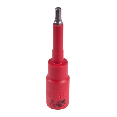 KING TONY Насадка (бита) торцевая диэлектрическая 1/2", HEX, 6 мм, L = 120 мм KING TONY Насадка (бита) торцевая диэлектрическая 1/2", HEX, 6 мм, L = 120 мм