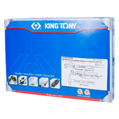 Набор переставные клещи, разводной ключ и молоток, ложемент, 3 предмета KING TONY 9-90103PP02 Набор переставные клещи, разводной ключ и молоток, ложемент, 3 предмета KING TONY 9-90103PP02