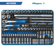 Набор инструментов "ACTION" в чёрной тележке, 327 предметов KING TONY 9G35-327MRV