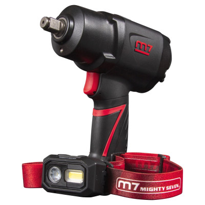 MIGHTY SEVEN Гайковерт пневматический ударный 1/2", 1627 Нм, в комплекте налобный фонарь MIGHTY SEVEN Гайковерт пневматический ударный 1/2", 1627 Нм, в комплекте налобный фонарь