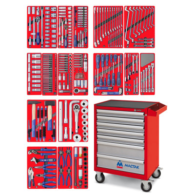 Набор инструментов "ЭКСПЕРТ" в красной тележке, 323 предмета МАСТАК 52-07323R Набор инструментов "ЭКСПЕРТ" в красной тележке, 323 предмета МАСТАК 52-07323R