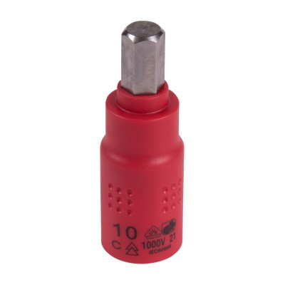 KING TONY Насадка (бита) торцевая диэлектрическая 3/8", HEX, 10 мм, L = 65 мм KING TONY Насадка (бита) торцевая диэлектрическая 3/8", HEX, 10 мм, L = 65 мм