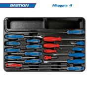 Набор инструментов "BASTION" в красной тележке, 204 предмета KING TONY 934-100MR