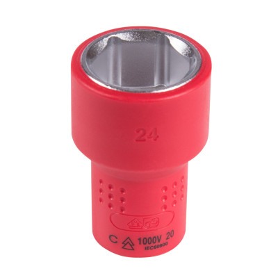 KING TONY Головка торцевая диэлектрическая шестигранная 1/2", 24 мм KING TONY Головка торцевая диэлектрическая шестигранная 1/2", 24 мм