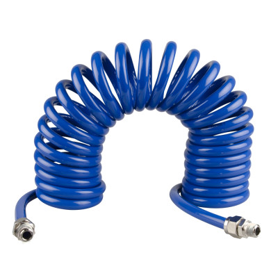 KING TONY Шланг пневматический спиральный 8х12 мм, 15 м, полиуретановый, резьба 1/4" KING TONY Шланг пневматический спиральный 8х12 мм, 15 м, полиуретановый, резьба 1/4"