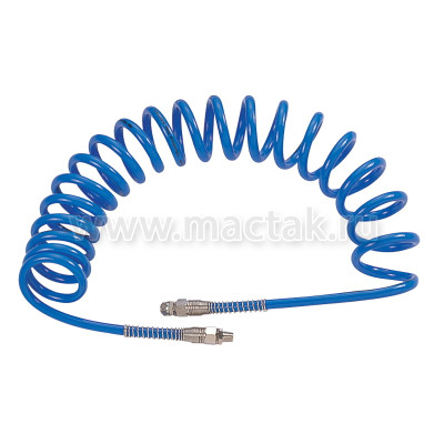 MIGHTY SEVEN Шланг пневматический 13х18 мм, 15 м, спиральный, полиуретановый, резьба 1/2" MIGHTY SEVEN Шланг пневматический 13х18 мм, 15 м, спиральный, полиуретановый, резьба 1/2"