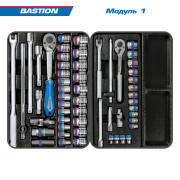 Набор инструментов "BASTION" в красной тележке, 204 предмета KING TONY 934-100MR