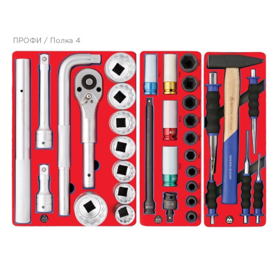 Набор инструментов "ПРОФИ" для тележки, 14 ложементов, 299 предметов МАСТАК 5-00299 Набор инструментов "ПРОФИ" для тележки, 14 ложементов, 299 предметов МАСТАК 5-00299