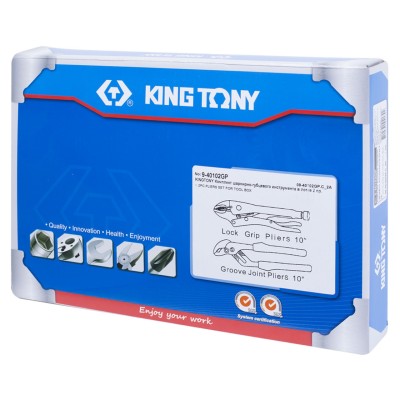 Набор переставные клещи и зажим, ложемент, 2 предмета KING TONY 9-40102GP Набор переставные клещи и зажим, ложемент, 2 предмета KING TONY 9-40102GP