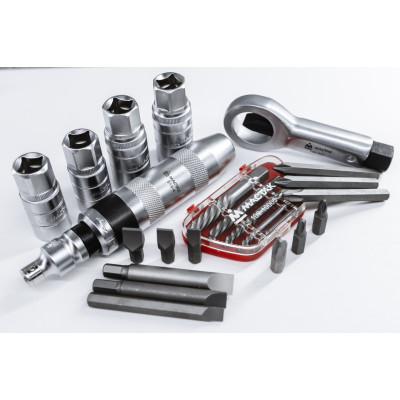 Набор демонтажный с ударной отверткой, ложемент, 24 предмета МАСТАК 5-19424 Набор демонтажный с ударной отверткой, ложемент, 24 предмета МАСТАК 5-19424