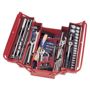 KING TONY Набор инструментов универсальный, раскладной ящик, 88 предметов