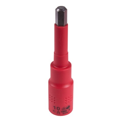 KING TONY Насадка (бита) торцевая диэлектрическая 1/2", HEX, 10 мм, L = 120 мм KING TONY Насадка (бита) торцевая диэлектрическая 1/2", HEX, 10 мм, L = 120 мм