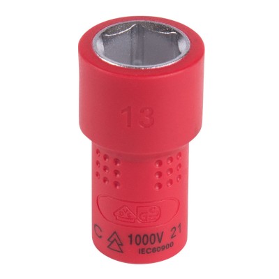 KING TONY Головка торцевая диэлектрическая шестигранная 1/4", 13 мм KING TONY Головка торцевая диэлектрическая шестигранная 1/4", 13 мм