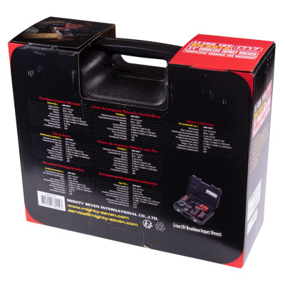 MIGHTY SEVEN Гайковерт аккумуляторный ударный 3/4", 1900 Нм, 18 В, 4 предмета, кейс MIGHTY SEVEN Гайковерт аккумуляторный ударный 3/4", 1900 Нм, 18 В, 4 предмета, кейс