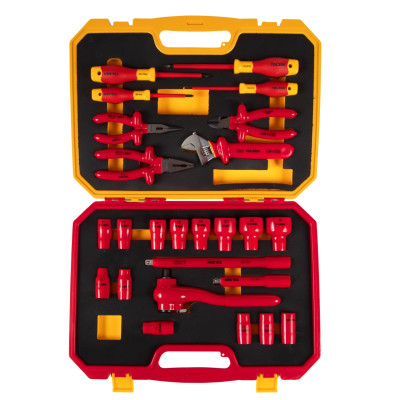 TOLSEN Набор инструментов диэлектрических, универсальный, 25 предметов TOLSEN Набор инструментов диэлектрических, универсальный, 25 предметов