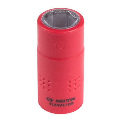 KING TONY Головка торцевая диэлектрическая шестигранная 1/2", 15 мм KING TONY Головка торцевая диэлектрическая шестигранная 1/2", 15 мм