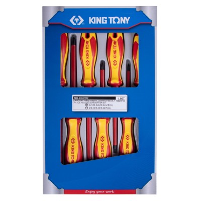 KING TONY Набор отверток, диэлектрические, 7 предметов KING TONY Набор отверток, диэлектрические, 7 предметов