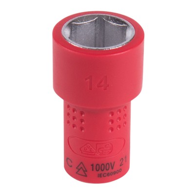 KING TONY Головка торцевая диэлектрическая шестигранная 1/4", 14 мм KING TONY Головка торцевая диэлектрическая шестигранная 1/4", 14 мм