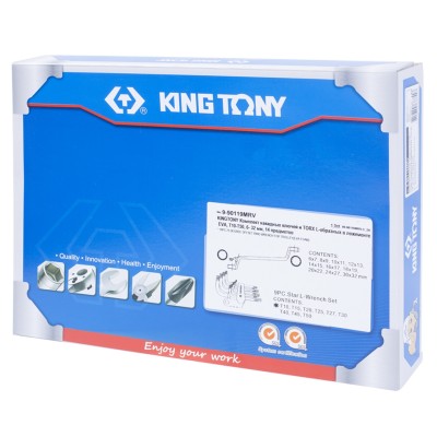 Набор накидных ключей и Torx L-образных, ложемент, 19 предметов KING TONY 9-90119MRV Набор накидных ключей и Torx L-образных, ложемент, 19 предметов KING TONY 9-90119MRV