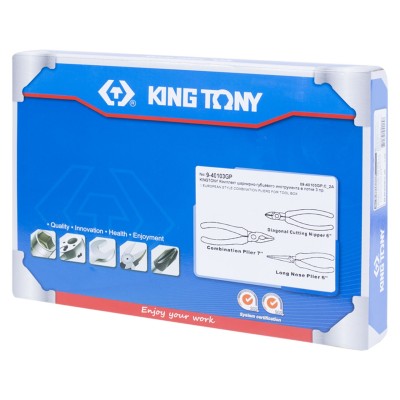 Набор пассатижей и бокорезов, ложемент, 3 предмета KING TONY 9-40103GP Набор пассатижей и бокорезов, ложемент, 3 предмета KING TONY 9-40103GP