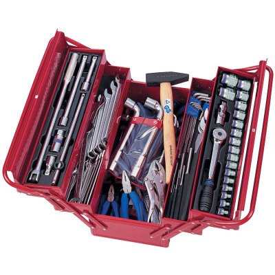 KING TONY Набор инструментов универсальный, раскладной ящик, 103 предмета KING TONY Набор инструментов универсальный, раскладной ящик, 103 предмета