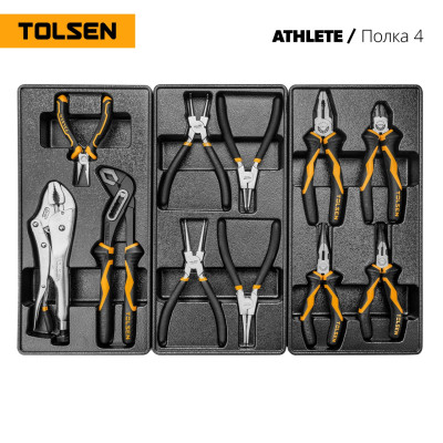 Набор инструментов "ATHLETE" для тележки, 15 ложементов, 189 предметов TOLSEN TT85412-189 Набор инструментов "ATHLETE" для тележки, 15 ложементов, 189 предметов TOLSEN TT85412-189