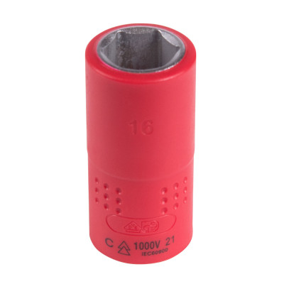 KING TONY Головка торцевая диэлектрическая шестигранная 1/2", 16 мм KING TONY Головка торцевая диэлектрическая шестигранная 1/2", 16 мм