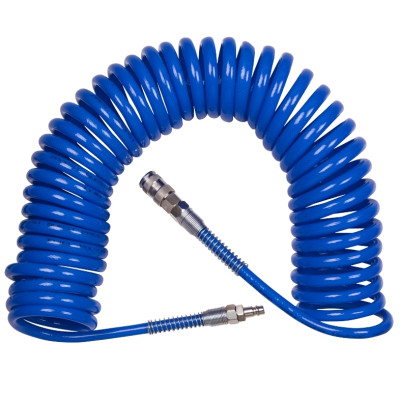 KING TONY Шланг пневматический спиральный 8х12 мм, 20 м, полиуретановый, фитинги KING TONY Шланг пневматический спиральный 8х12 мм, 20 м, полиуретановый, фитинги