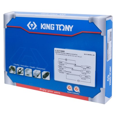 Набор отверток, ложемент, 6 предметов KING TONY 9-31106MR Набор отверток, ложемент, 6 предметов KING TONY 9-31106MR