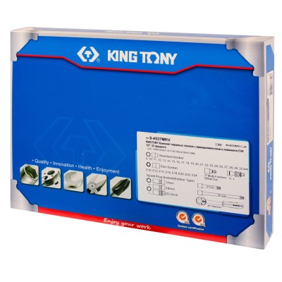 Набор торцевых головок 1/2" с принадлежностями, ложемент, 37 предметов KING TONY 9-4537MRV Набор торцевых головок 1/2" с принадлежностями, ложемент, 37 предметов KING TONY 9-4537MRV