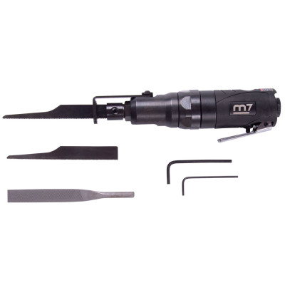 MIGHTY SEVEN Пневмолобзик 8 мм ход полотна, 7000 ход/мин, с набором насадок, 4 предмета MIGHTY SEVEN Пневмолобзик 8 мм ход полотна, 7000 ход/мин, с набором насадок, 4 предмета