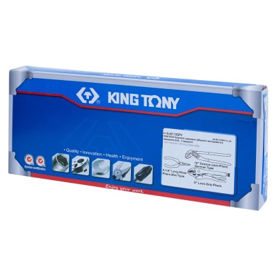Набор пассатижи, переставные клещи и зажим, ложемент, 3 предмета KING TONY 9-40113GPV Набор пассатижи, переставные клещи и зажим, ложемент, 3 предмета KING TONY 9-40113GPV