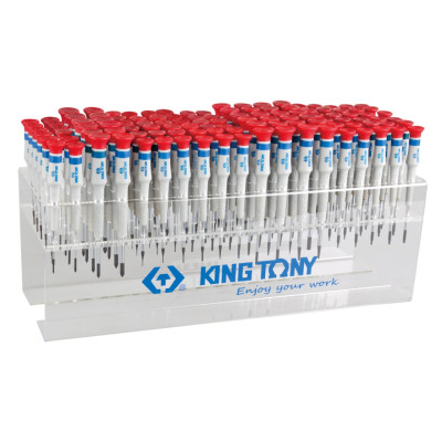 Стенд с прецизионными отвертками, серии 1431, 1432, 1433, 114 предметов KING TONY 31419MR Стенд с прецизионными отвертками, серии 1431, 1432, 1433, 114 предметов KING TONY 31419MR